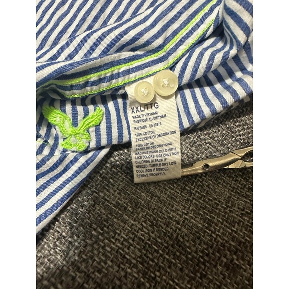 American Eagle Athletic Fit Men's XXL Striped Long Sleeve Shirt - Picture 6 of 7